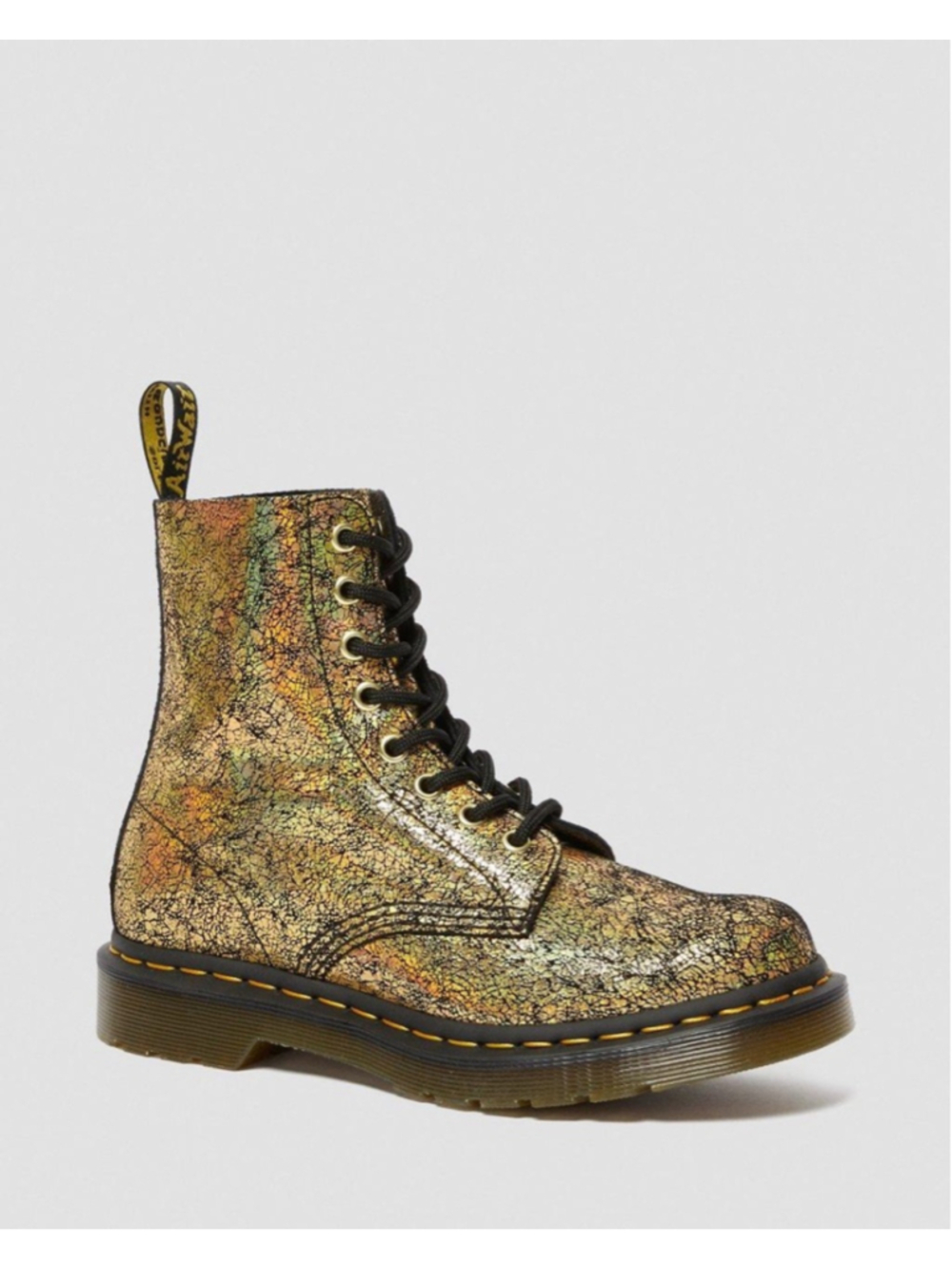 NWT Dr Martens 1460 Pascal Gold Iridescent Crackle size US 7 UK 5 EU 38